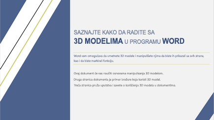 Snimak ekrana naslovne strane sa 3D Word predloškom