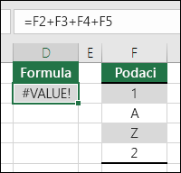 #VALUE! greška
