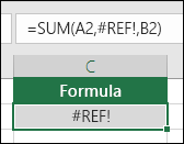 Excel prikazuje grešku #REF! kada referenca ćelije nije važeća