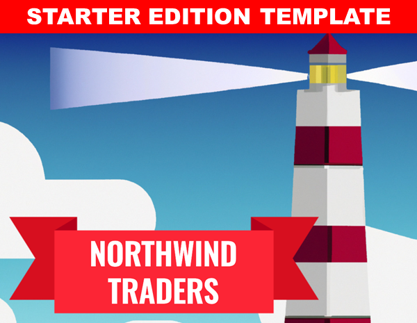 Slika logotipa baze podataka "Northwind Traders Starter" koji prikazuje svetionik