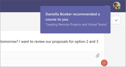 Korisnici dobijaju Teams obaveštenje kada im se preporuči učenje