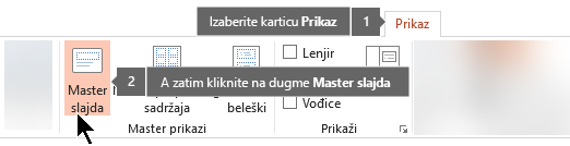 Koristite karticu „Prikaz“ u programu „PowerPoint“ da biste se prebacili na glavni prikaz slajda