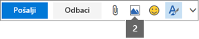 Ikona „Umetni sliku“ omogućava umetanje iz usluge OneDrive ili sa računara