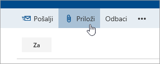 Snimak ekrana dugmeta „Priloži“.