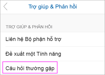 Chọn Câu hỏi thường gặp