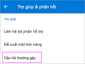 Chọn Câu hỏi thường gặp