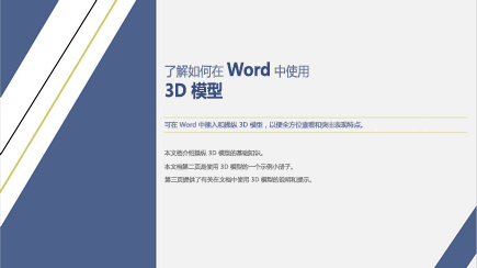 3D Word 模板封面的屏幕截图