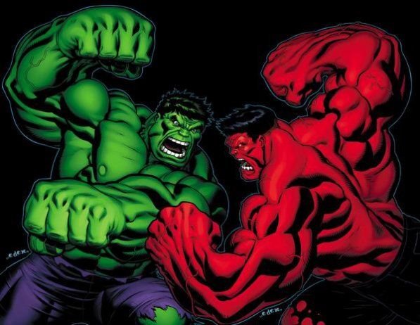 Red Hulk vs Green Hulk