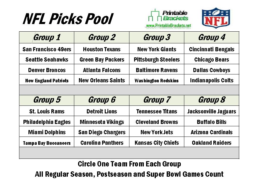 Free NFL Picks Pool