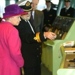 HM Queen Elizabeth II at the QM2 ship christening ceremony 2004 January 8