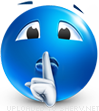 Hush smiley (Blue Face Emoticons)