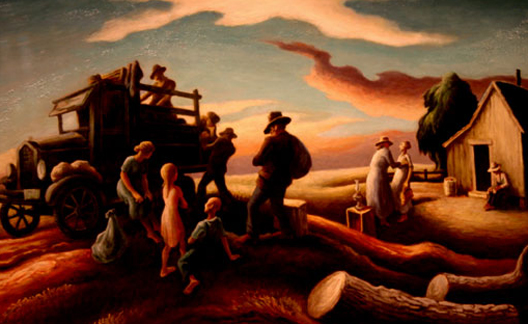 Departure of the Joads, Thomas Hart Benton