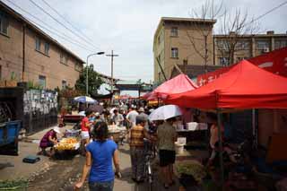 Foto, materiell, befreit, Landschaft, Bild, hat Foto auf Lager,Ein tiefer roter Gewinnmarkt, Markt, Straßenstall, Einkäufe, Leben