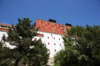 Foto, materiell, befreit, Landschaft, Bild, hat Foto auf Lager,Putuo Zongcheng-Tempel, Tibet, Chaitya, Ich bin herrlich, Rot und weiß