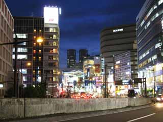 Foto, materiell, befreit, Landschaft, Bild, hat Foto auf Lager,Shinjuku, Koshu-Autobahn, Das Tokyo weltstädtische Regierungsbüro, Beschatten Sie Lampe, Neon