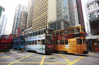 Foto, materiell, befreit, Landschaft, Bild, hat Foto auf Lager,Hongkong zufolge, Auto, Taxi, Straßenbahn, Doppeldecker