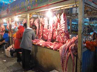 Foto, materiell, befreit, Landschaft, Bild, hat Foto auf Lager,Der Fleischschalter, Markt, Käufer, Ungekochtes Fleisch, 