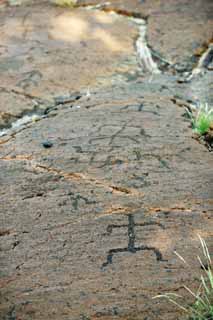 Foto, materiell, befreit, Landschaft, Bild, hat Foto auf Lager,Puako Petroglyph, Lava, Schließen Sie Kunst ab, Petroglyph, kaha-kii