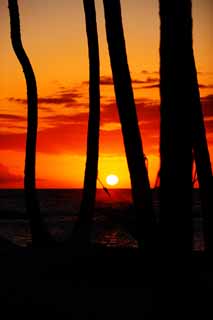 Foto, materiell, befreit, Landschaft, Bild, hat Foto auf Lager,Sunset Hawaii Insel, , , , 