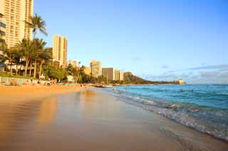 Foto, materiell, befreit, Landschaft, Bild, hat Foto auf Lager,Waikiki Beach, , , , 