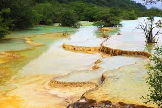 Foto, materiell, befreit, Landschaft, Bild, hat Foto auf Lager,Huanglong fünf Farben Teich, , , , 