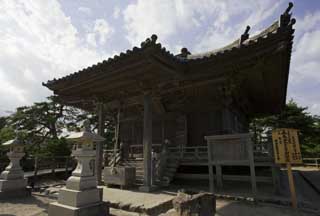 Foto, materiell, befreit, Landschaft, Bild, hat Foto auf Lager,Fünf Futoshi-Tempel, steinigen Sie Laternenkorb, Ziegel, , 