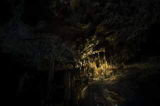 Foto, materiell, befreit, Landschaft, Bild, hat Foto auf Lager,Ishigaki-jima Island Tropfsteinhöhle, Tropfsteinhöhle, Tropfstein, Kalkstein, Höhle