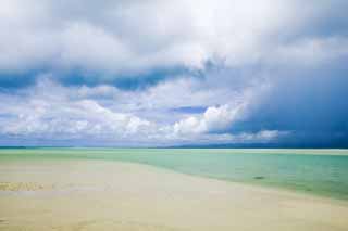 Foto, materiell, befreit, Landschaft, Bild, hat Foto auf Lager,Ein südlicher Landstrand, sandiger Strand, blauer Himmel, Strand, Wolke