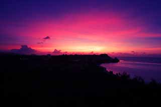 Foto, materiell, befreit, Landschaft, Bild, hat Foto auf Lager,Dämmerung von Guam, Südinsel, Urlaubsort, Bei Dunkelheit, Wolke