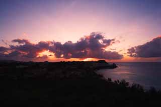 Foto, materiell, befreit, Landschaft, Bild, hat Foto auf Lager,Dämmerung von Guam, Südinsel, Urlaubsort, Bei Dunkelheit, Wolke