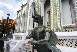 Foto, materiell, befreit, Landschaft, Bild, hat Foto auf Lager,Eine thailändische Hütergottheit, Gold, Buddha, Tempel vom smaragdgrünen Buddha, Besichtigung