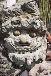 Foto, materiell, befreit, Landschaft, Bild, hat Foto auf Lager,Eine Steinstatue von Wat Suthat, Tempel, Buddhistisches Bild, steinigen Sie Statue, Bangkok