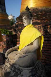 Foto, materiell, befreit, Landschaft, Bild, hat Foto auf Lager,Ein Buddhistisches Bild von Ayutthaya, Buddhistisches Bild, Buddha, Pagode, Ayutthaya-Überreste