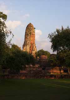 Foto, materiell, befreit, Landschaft, Bild, hat Foto auf Lager,Wat Phraram, Das kulturelle Erbe von Welt, Buddhismus, Pagode, Ayutthaya-Überreste