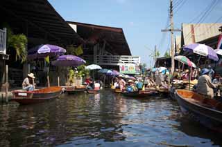 Foto, materiell, befreit, Landschaft, Bild, hat Foto auf Lager,Wassermarkt, Markt, Das Kaufen und das Verkaufen, Boot, 