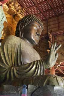 Foto, materiell, befreit, Landschaft, Bild, hat Foto auf Lager,Eine große Statue von Buddha von Nara, Bronze, große Statue von Buddha, Buddhismus, Buddhistisches Bild