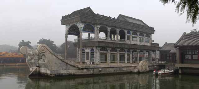 Foto, materiell, befreit, Landschaft, Bild, hat Foto auf Lager,Sommerpalast der Qing-Yan Fang, Schiff, Königlich, Das Bauen von Wasser, 