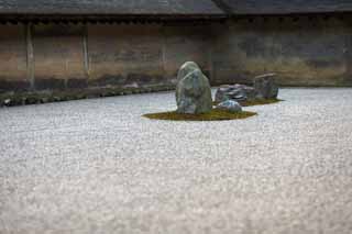 Foto, materiell, befreit, Landschaft, Bild, hat Foto auf Lager,Der Steingarten im Tempel des friedlichen Drachen, Welterbe, Rockgarten, Zentempel, Muromachi Shogunate