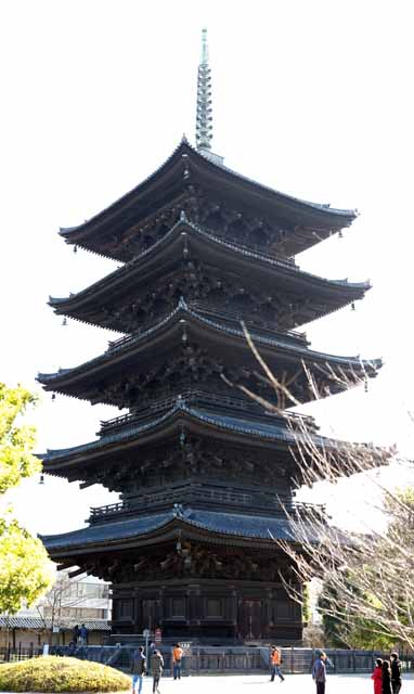 Foto, materiell, befreit, Landschaft, Bild, hat Foto auf Lager,To-ji Tempel Fünf-Pagode, Buddhismus, Turm, Welterbe, Fünffacher Turm