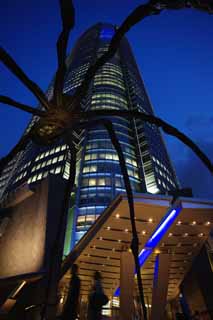 Foto, materiell, befreit, Landschaft, Bild, hat Foto auf Lager,Die Nacht von Roppongi Hills, Im Stadtzentrum, Hochhaus, Hügel gruppieren sich, Monument