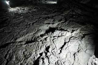 Foto, materiell, befreit, Landschaft, Bild, hat Foto auf Lager,Der Boden des Überflusses an Krafthöhle, Manjang gul-Höhle, Geomunoreum Lava Rohr System, vulkanische Insel, Kellergeschoss