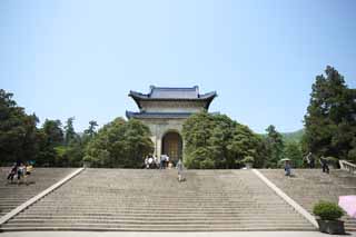 Foto, materiell, befreit, Landschaft, Bild, hat Foto auf Lager,Chungshan Mausoleum-Monument, Shingai-Revolution, Mr. Enkelkind Nakayama, Zijin-Berg, Die Republik von China, die von einem Land gründet