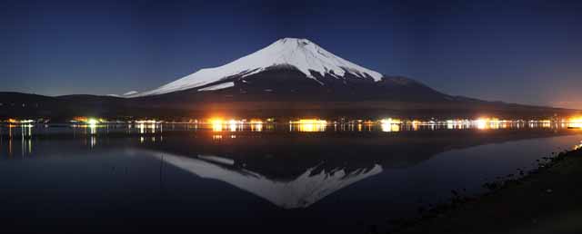 Foto, materiell, befreit, Landschaft, Bild, hat Foto auf Lager,Mt. Fuji, Fujiyama, Die schneebedeckten Berge, Oberfläche eines Sees, Sternheller Himmel