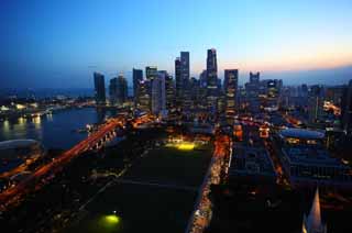 Foto, materiell, befreit, Landschaft, Bild, hat Foto auf Lager,Eine Singapurische Stadt, Ich beleuchte es, Wolkenkratzer, die Stadt, CBD