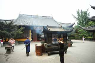 Foto, materiell, befreit, Landschaft, Bild, hat Foto auf Lager,Der Ryuge Massentempel vier Devas, Buddhismus, Gebet, Faith, Eine Weihrauchlampe