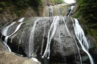 Foto, materiell, befreit, Landschaft, Bild, hat Foto auf Lager,Ein Wasserfall von Fukuroda, westing Buddhistischer Priester, Takikawa, Kuji-Fluss, Komon Mito