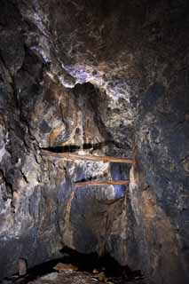 Foto, materiell, befreit, Landschaft, Bild, hat Foto auf Lager,Ohkubo-Tunnel der Iwami-Silber-Grube, Die Galerie, Vene, Eine ewige Anzahlung, Somo