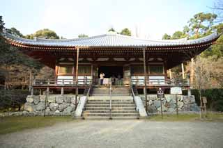 Foto, materiell, befreit, Landschaft, Bild, hat Foto auf Lager,Daigo-ji Temple großartige Halle, Chaitya, Groß Dempo-in Tempel, Ein Amitabha sitzendes Bild, Pyramide-geformtes Dach