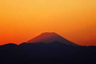 Foto, materiell, befreit, Landschaft, Bild, hat Foto auf Lager,Mt. Fuji der Dämmerung, Mt. Fuji, Gebäude, leichte Linie, Berg