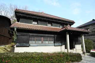 Foto, materiell, befreit, Landschaft, Bild, hat Foto auf Lager,Meiji-mura-Dorf Museum Yasuda Bank Aizu-Zweig, das Bauen vom Meiji, Die Verwestlichung, West-Stilgebäude, Kulturelles Erbe